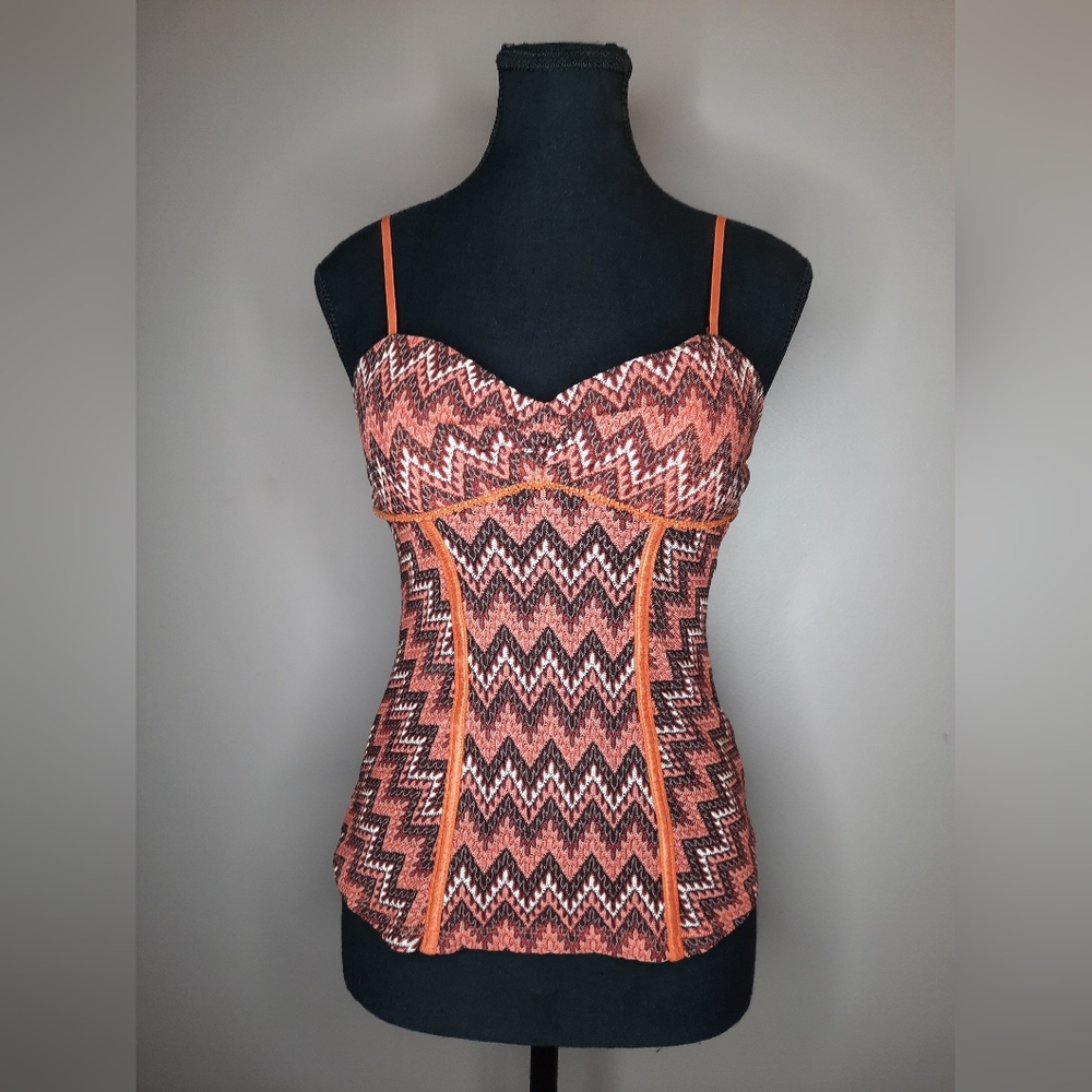Women's Iconic Y2k Brand Candies Zigzag Patterned Top Size Small